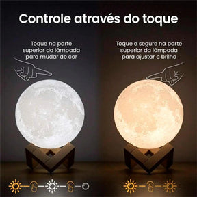 Luminária 3D Lua Cheia