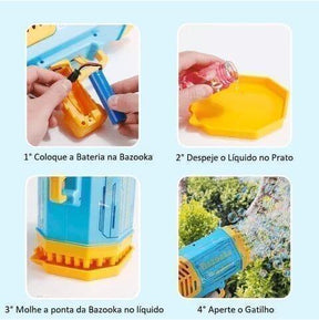 Máquina de Bolha de Sabão Infantil - BublleBazooka™