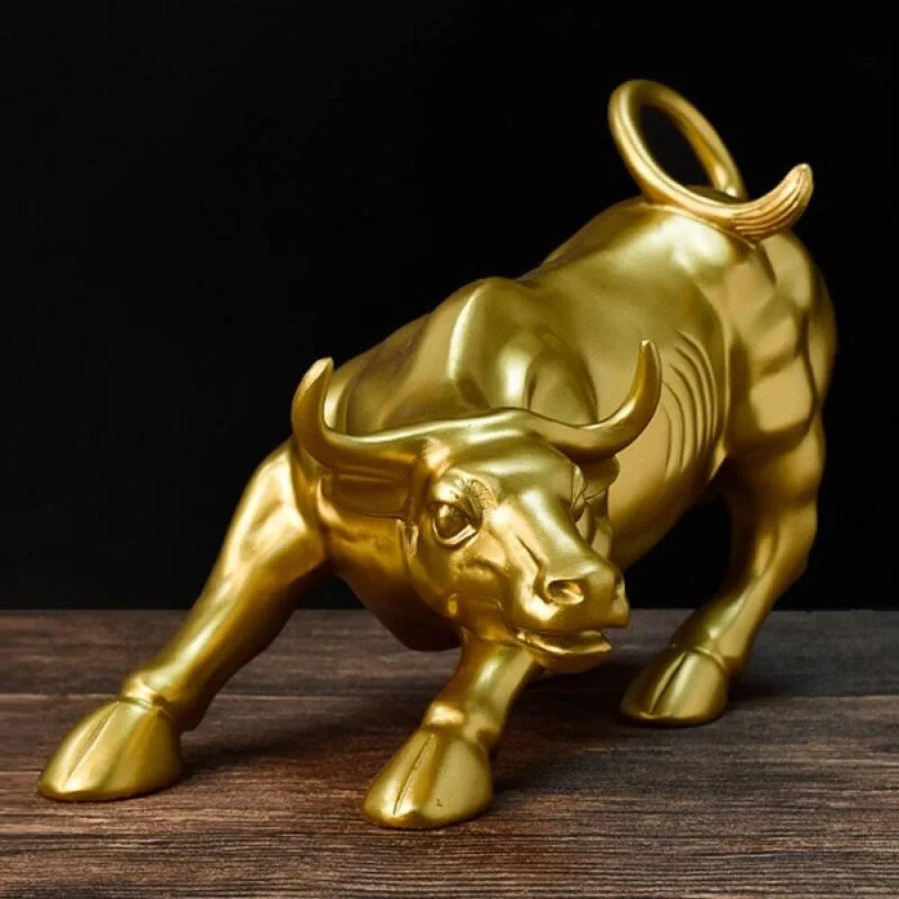 Escultura Touro de Wall Street Dourado - Ecomix