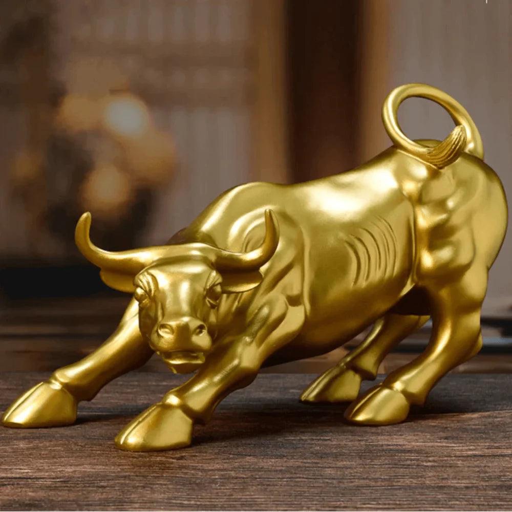 Escultura Touro de Wall Street Dourado - Ecomix