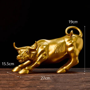 Escultura Touro de Wall Street Dourado - Ecomix