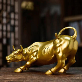 Escultura Touro de Wall Street Dourado - Ecomix