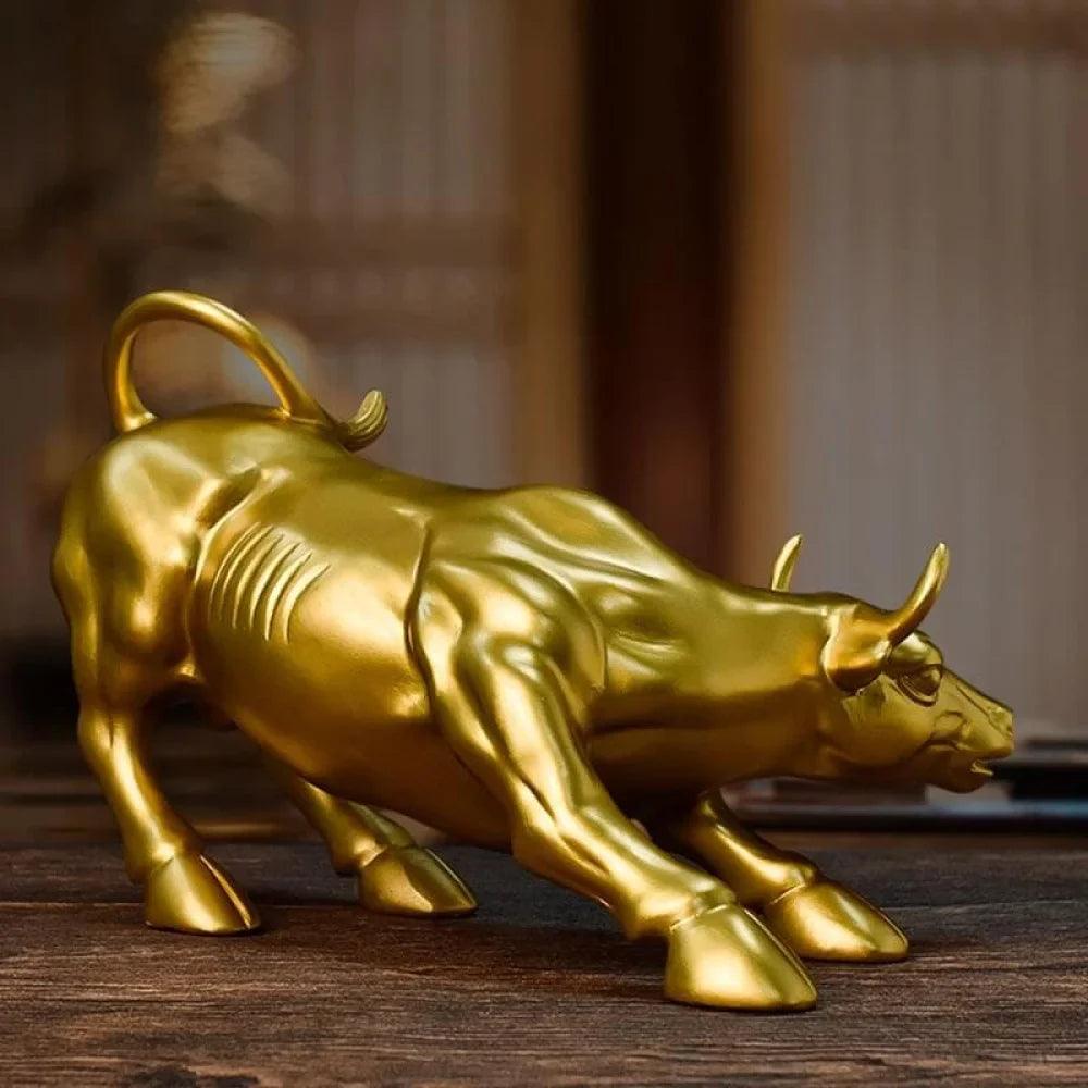 Escultura Touro de Wall Street Dourado - Ecomix